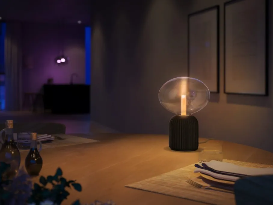 Philips Hue Lightguide Elipsa + kopułowa lampa stołowa (Czarna)* Zestawy|Lampy Stołowe