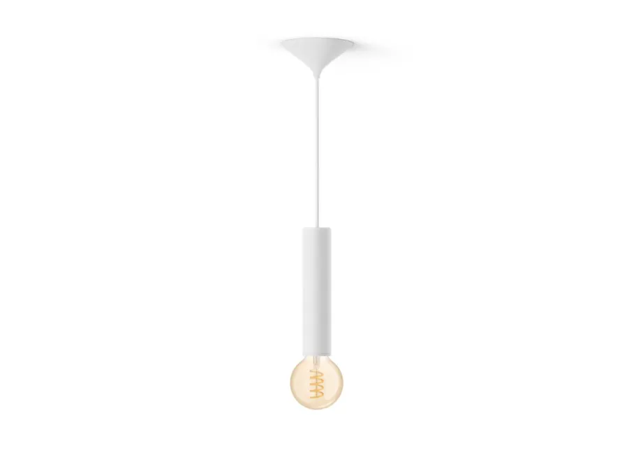 Philips Hue Zestaw: Duża metalowa oprawa z kablem w płóciennym oplocie dla żarówek Filament (biała) + żarówka G93 White ambiance Filament Globe* Lampy Wiszące|Zestawy