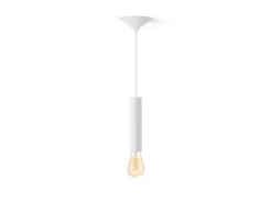 Philips Hue Zestaw: Duża metalowa oprawa z kablem w płóciennym oplocie dla żarówek Filament (biała) + żarówka ST72 White ambiance Filament Edison* Zestawy|Lampy Wiszące