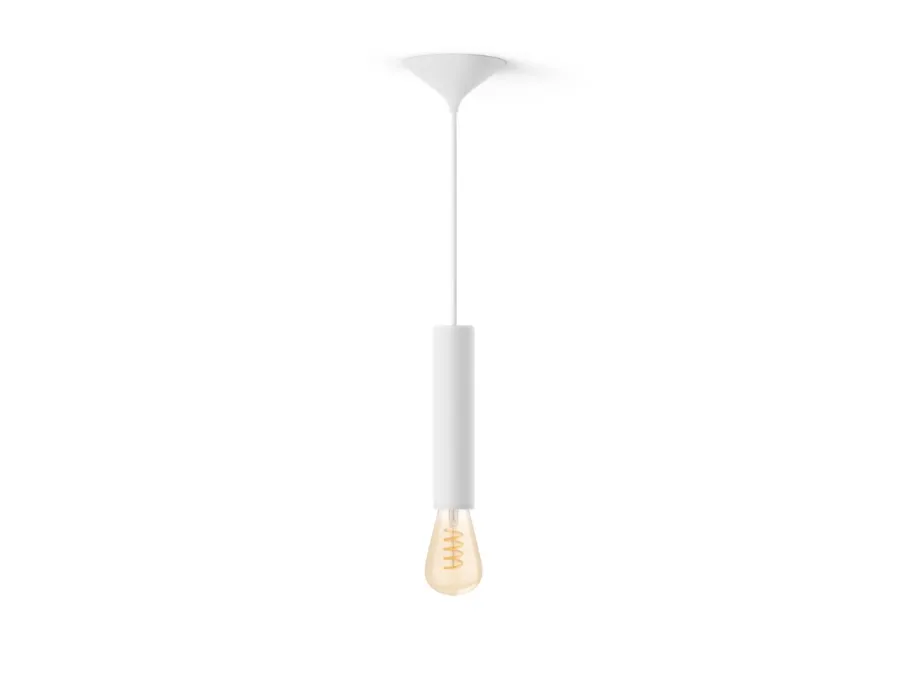 Philips Hue Zestaw: Duża metalowa oprawa z kablem w płóciennym oplocie dla żarówek Filament (biała) + żarówka ST72 White ambiance Filament Edison* Zestawy|Lampy Wiszące