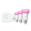 Philips Hue Zestaw startowy: 3 inteligentne żarówki E27 (1100) + przycisk Hue Smart button* Zestawy Startowe